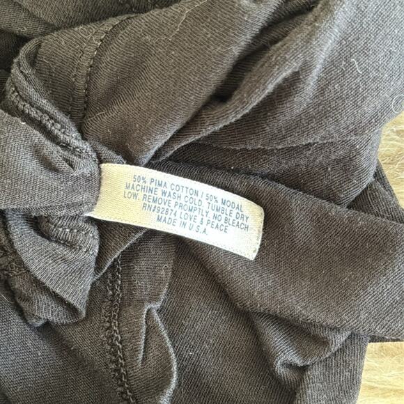 Splendid Black Tee Pima Cotton Blend Size Large - Picture 5 of 5